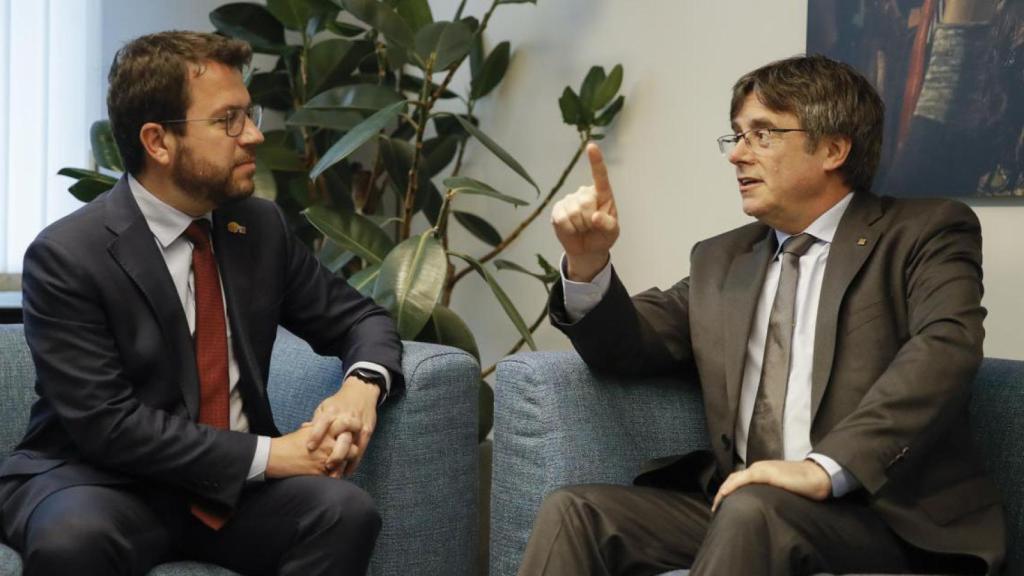 Pere Aragonès y Carles Puigdemont, reunidos en Bruselas