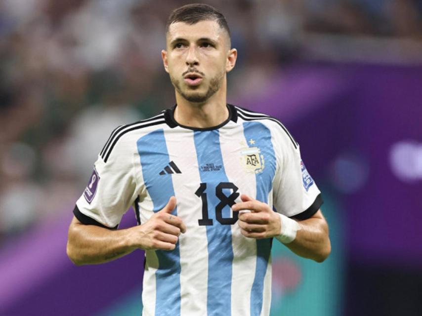 Guido Rodríguez, en un partido con la selección de Argentina