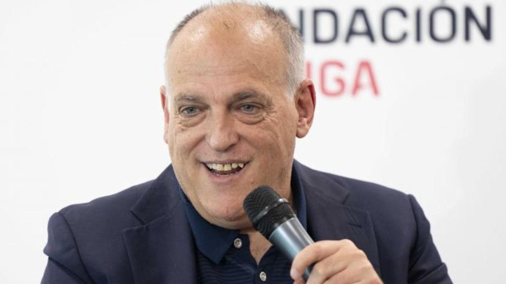 Javier Tebas, presidente de la Liga, en un acto