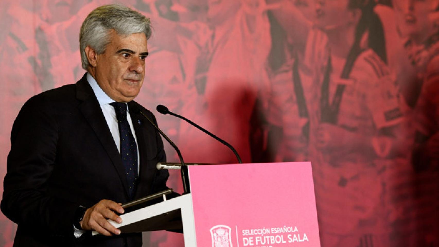 Pedro Rocha, el presidente provisional de la RFEF, en un acto oficial