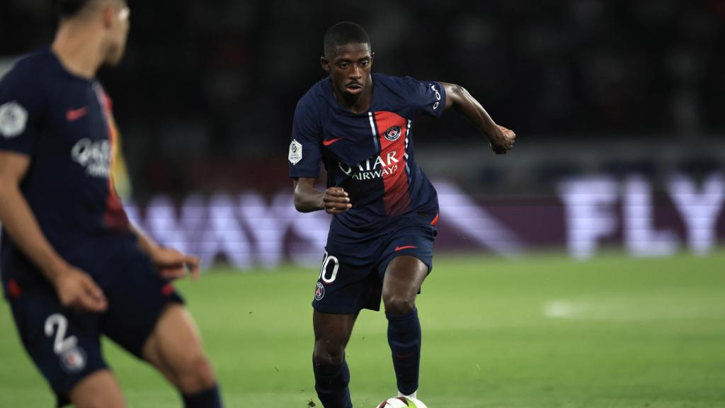 Ousmane Dembelé, durante un partido con el PSG en el Parque de los Príncipes