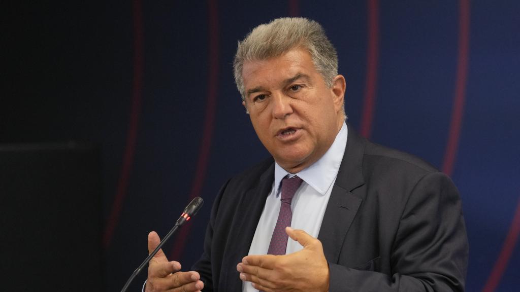 Joan Laporta, en la presentación de Deco como nuevo director deportivo del Barça
