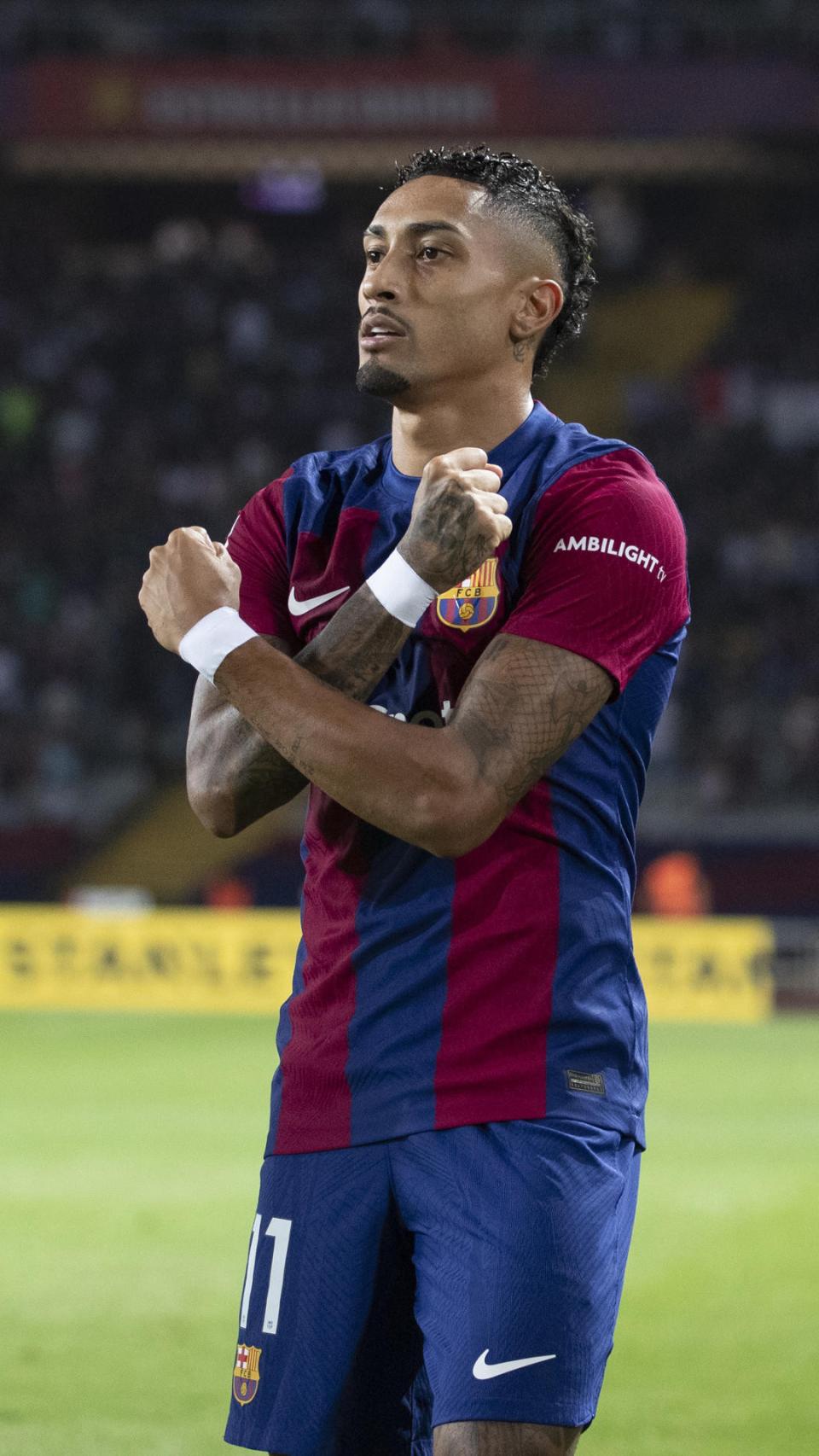 Raphinha, celebrando su gol contra el Betis