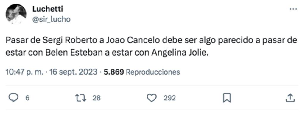 Un usuario compara a Sergi Roberto con Cancelo