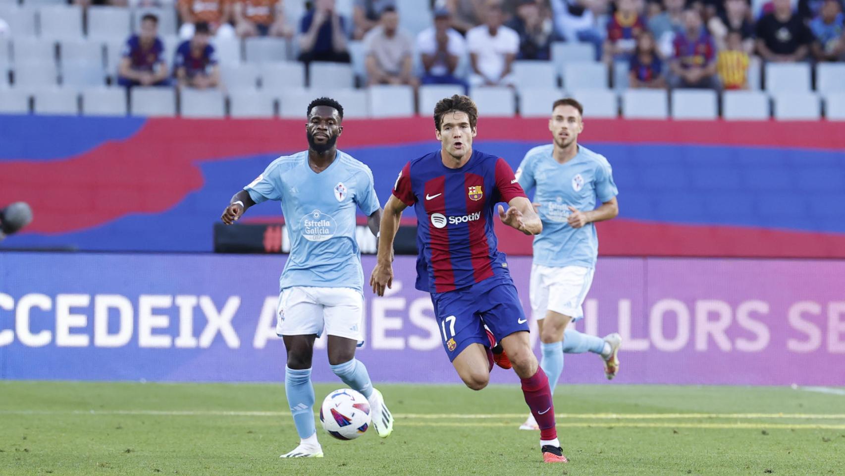 Marcos Alonso, en el partido entre el Barça y el Celta