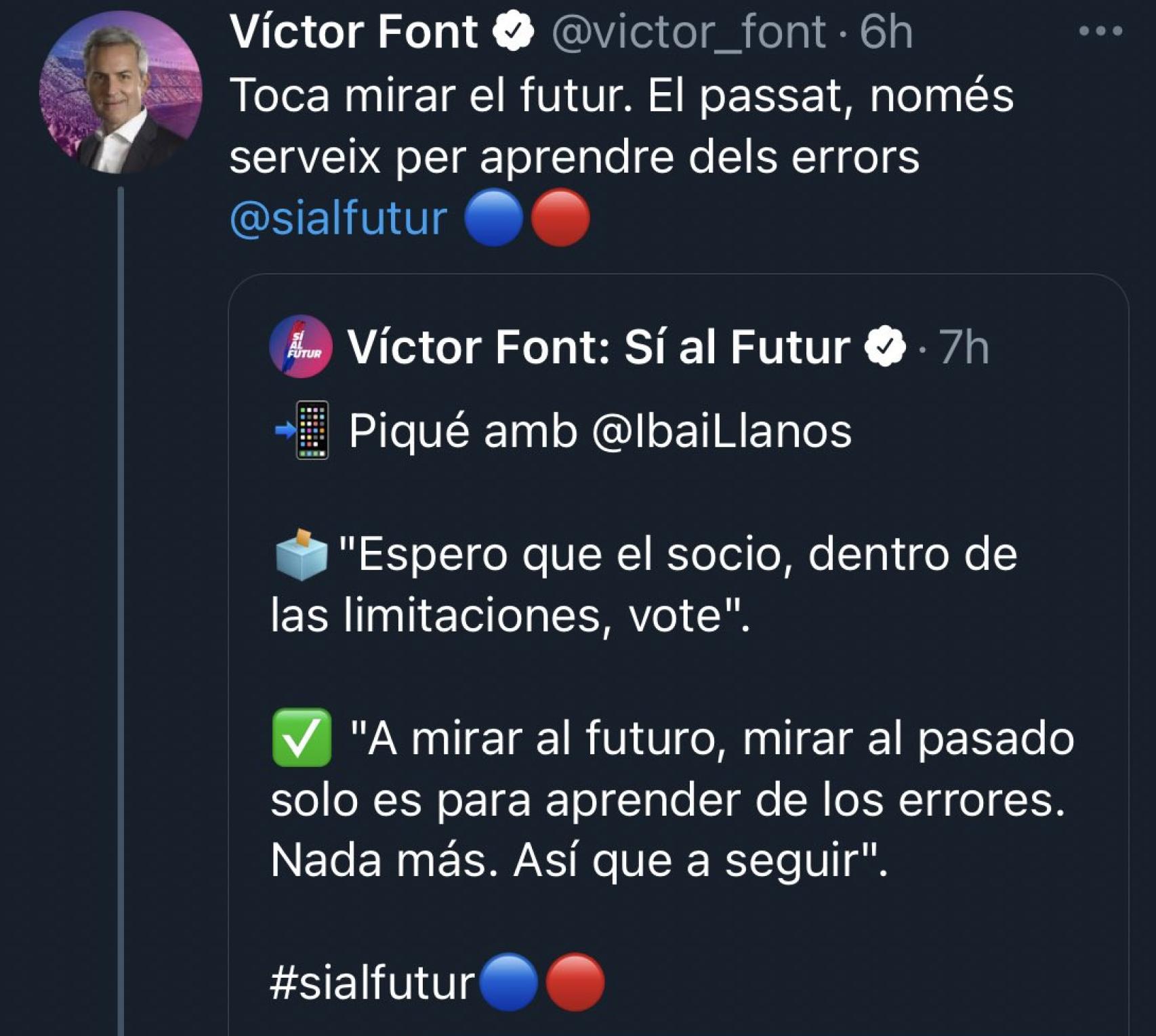 Víctor Font utiliza una frase de Piqué para su campaña electoral