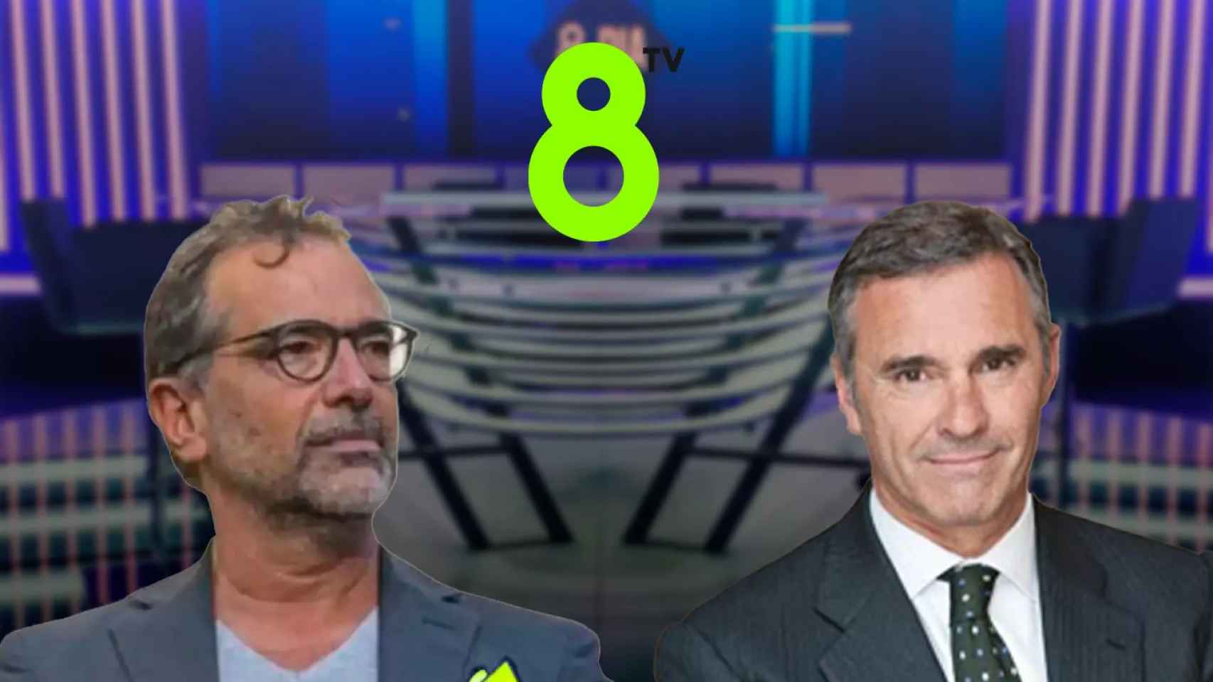El CEO de 8TV, Nicola Pedrazzoli (i), junto a su socio Borja García-Nieto (d) / FOTOMONTAJE DE METRÓPOLI