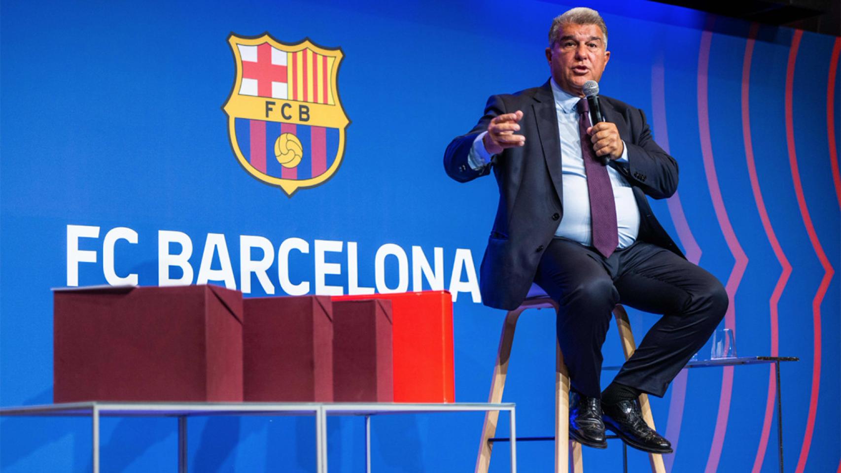 Joan Laporta, durante sus explicaciones del Caso Negreira