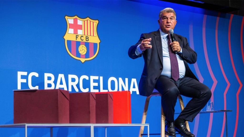 Joan Laporta, durante sus explicaciones del Caso Negreira