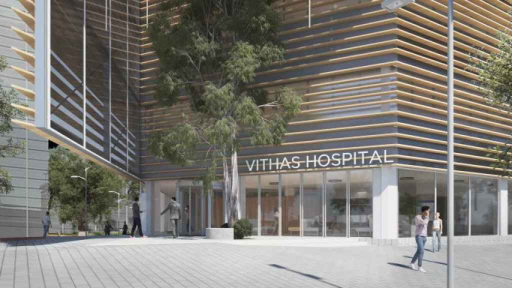 Render de la entrada del Hospital Vithas de Esplugues de Llobregat