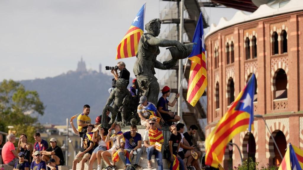 Manifestantes independentistas, en la Diada de este año