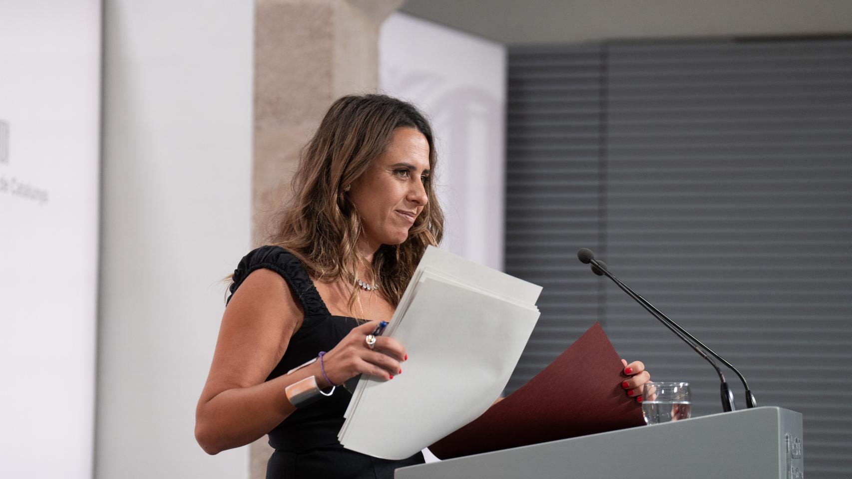La portavoz del Govern de la Generalitat, Patrícia Plaja, ofrece una rueda de prensa posterior a una reunión del Consell Executiu