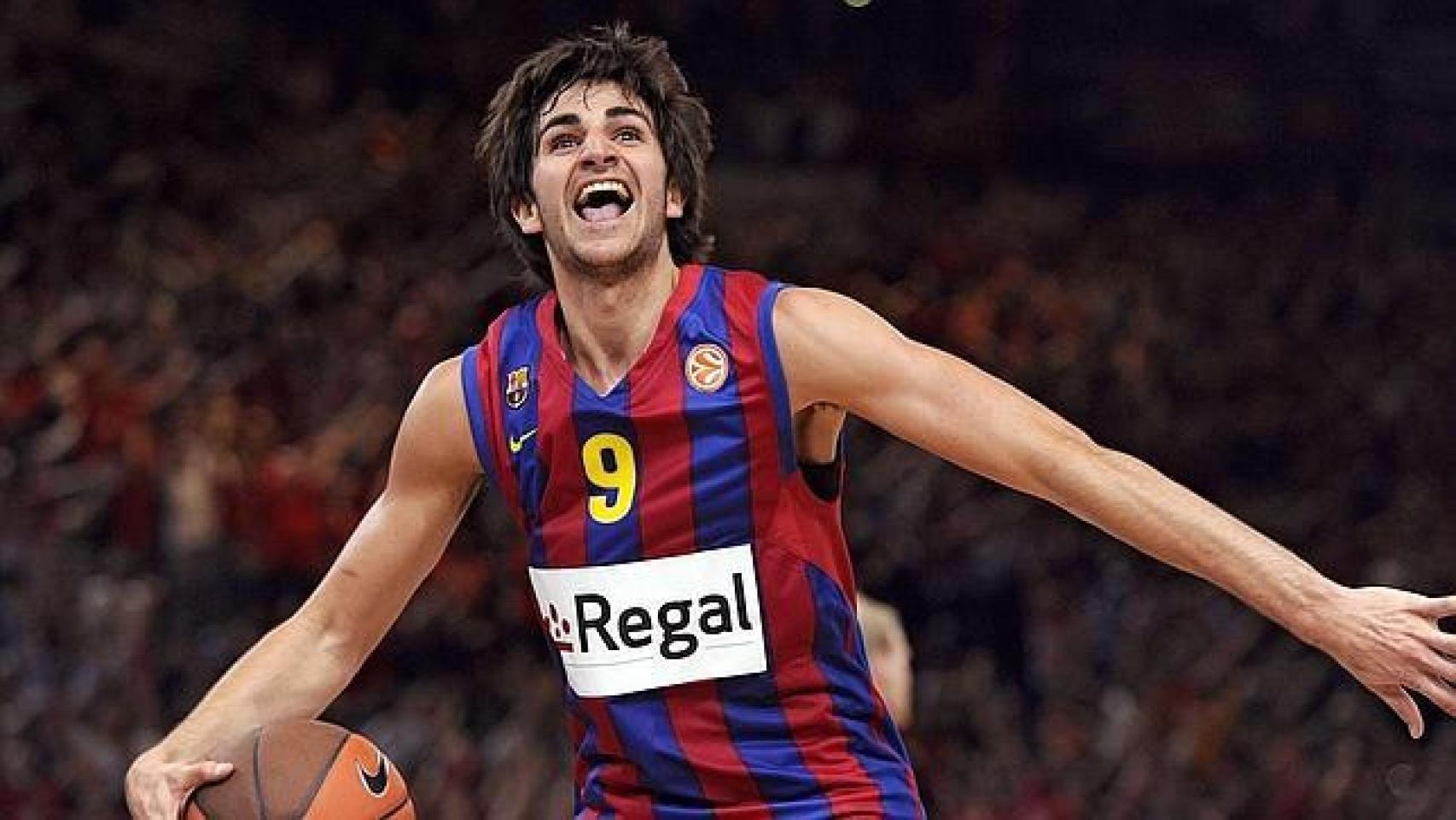 Ricky Rubio, en un partido con el Barça