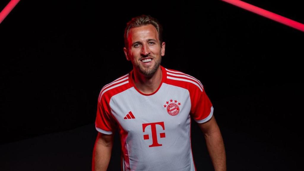 Harry Kane, en su presentación como el fichaje estrella del Bayern Múnich
