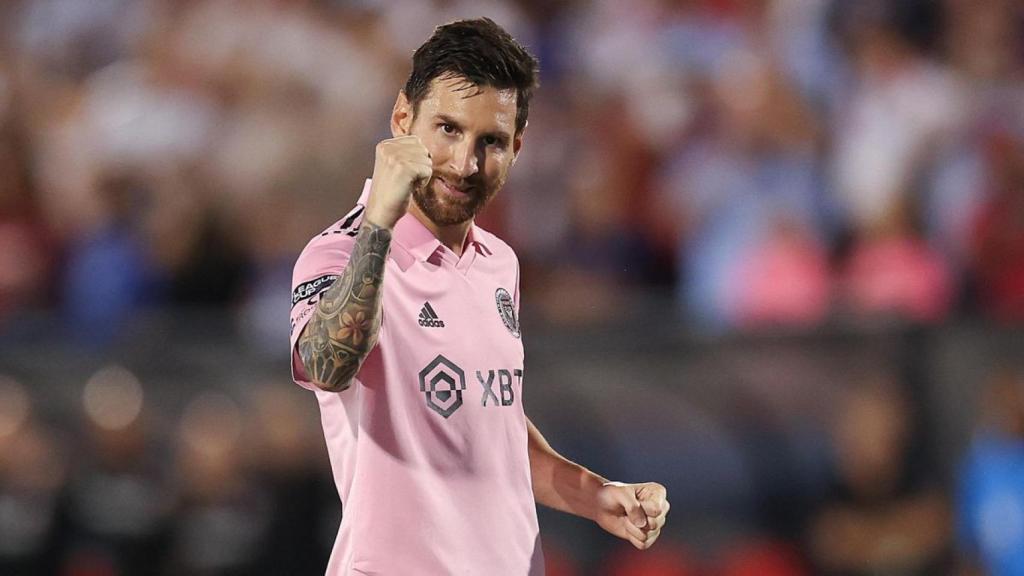 Leo Messi, celebrando un gol marcado con el Inter Miami
