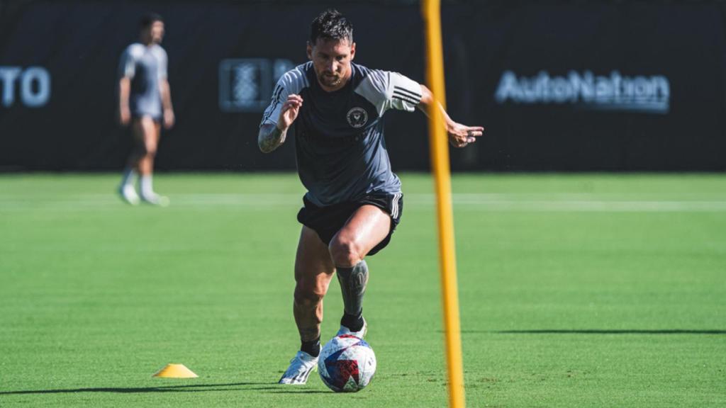 Leo Messi, durante un entrenamiento con el Inter Miami