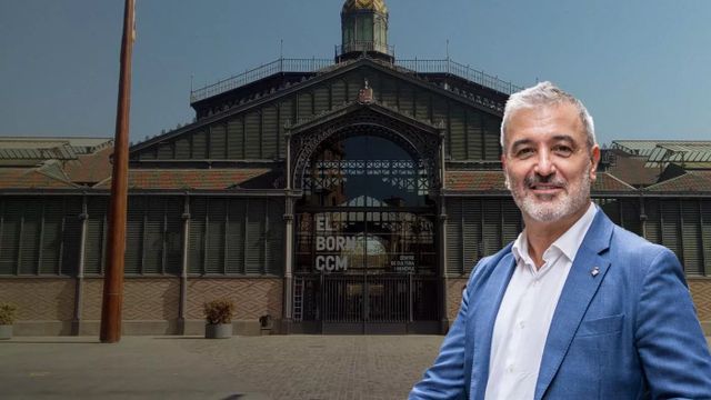 El alcalde de Barcelona, Jaume Collboni, con el Centre Cultural Born de fondo / FOTOMONTAJE