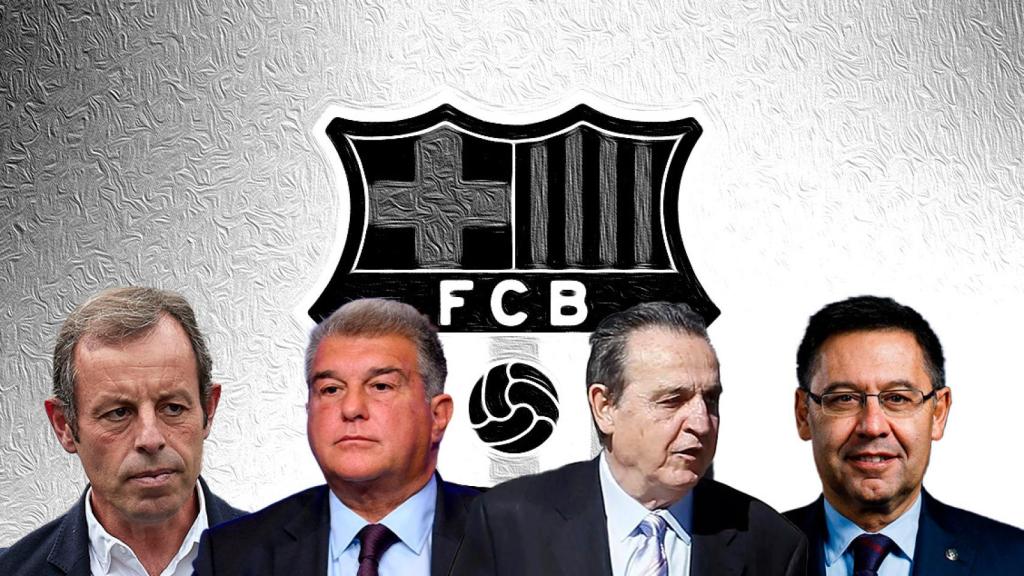 Rosell, Laporta, Negreira y Bartomeu en un montaje de Culemanía