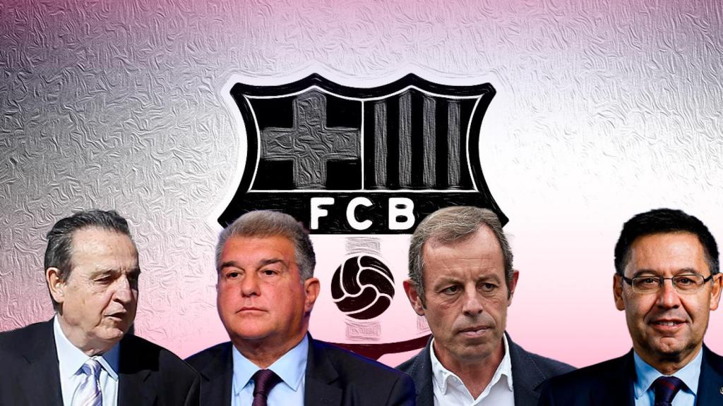 Enríquez Negreira, Joan Laporta, Sandro Rosell y Josep María Bartomeu