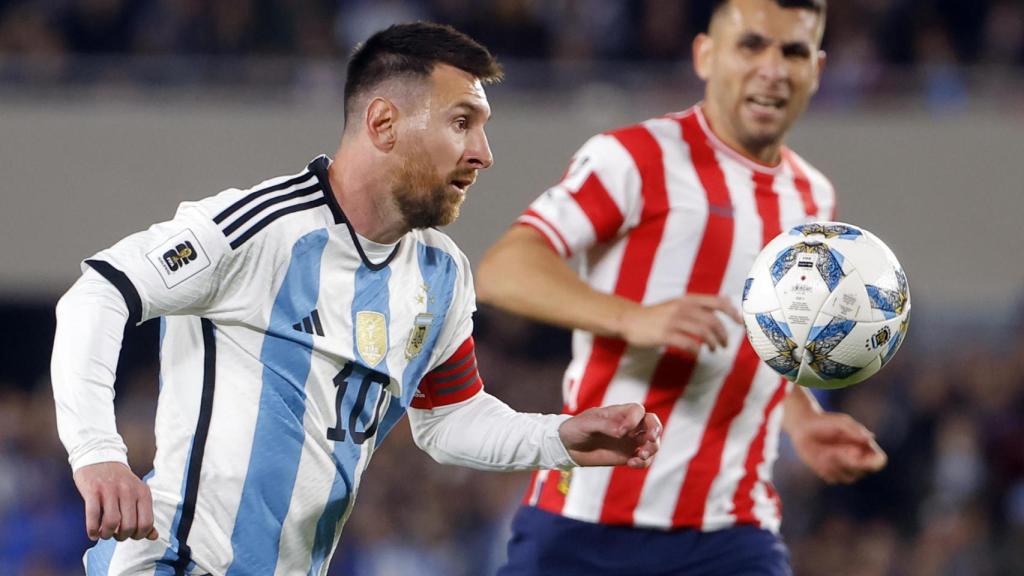 Leo Messi, en el Argentina-Paraguay de clasificación al Mundial de 2026