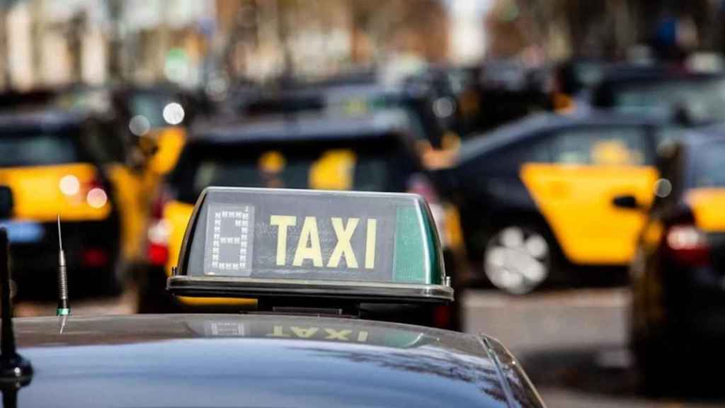 Taxis en Barcelona durante una movilización