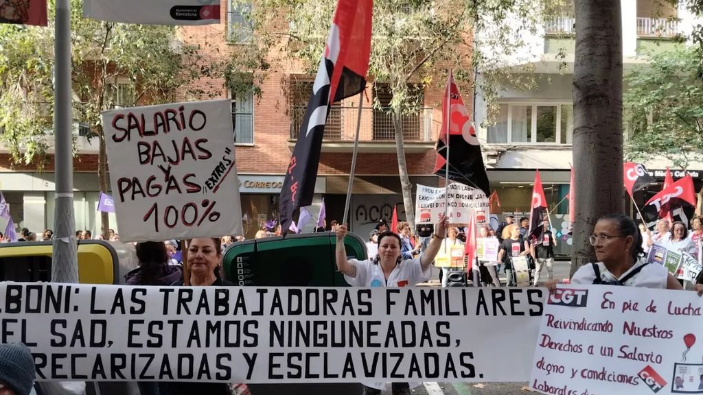 Manifestación de las trabajadoras del SAD en Barcelona / CGT