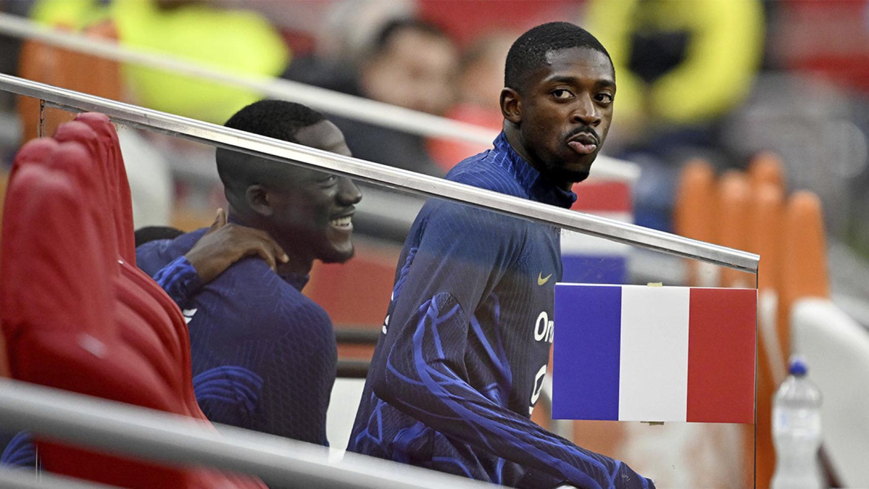 Ousmane Dembelé, antes de un entrenamiento con la selección francesa