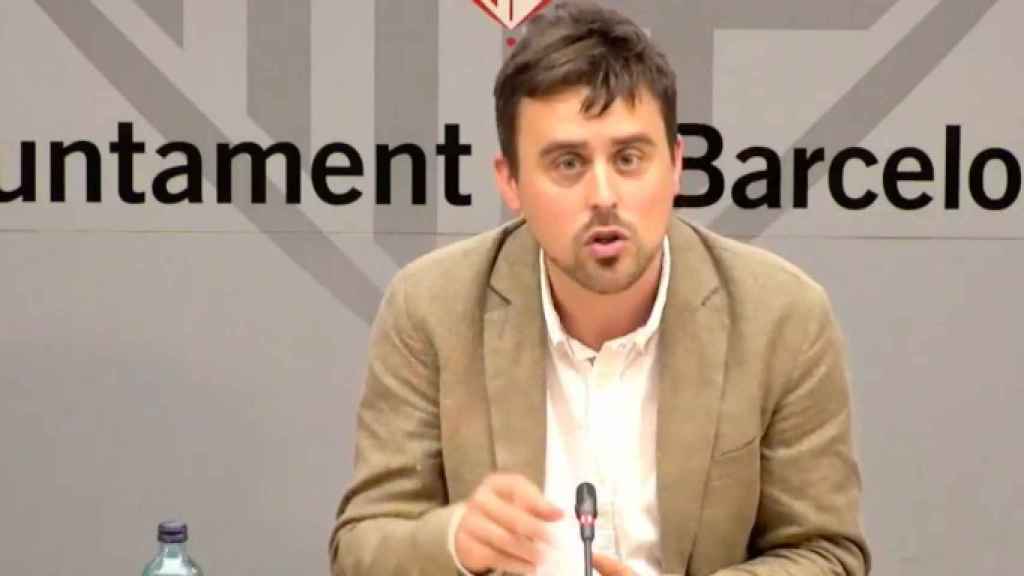 El regidor de BComú Marc Serra, en una roda de premsa / AJ. DE BCN