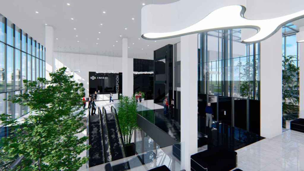 Render del interior del hospital