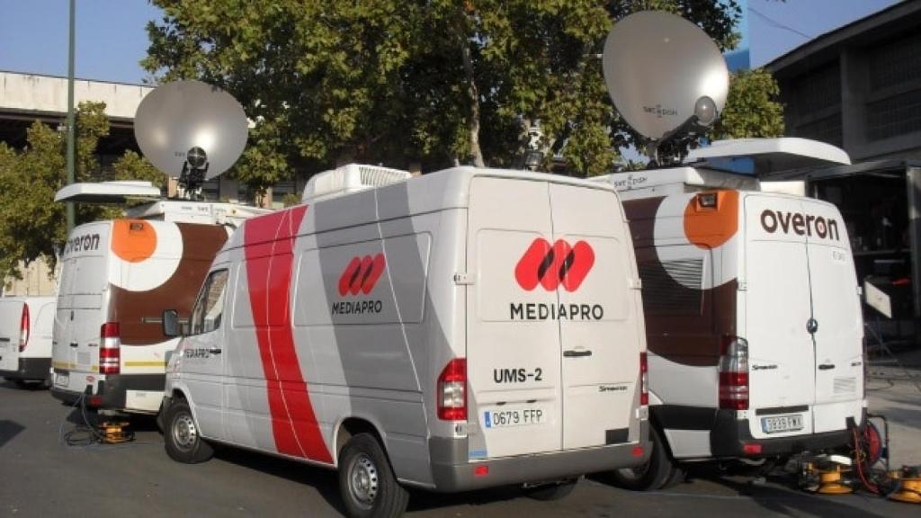 Unidades móviles de Mediapro para cubrir eventos deportivos