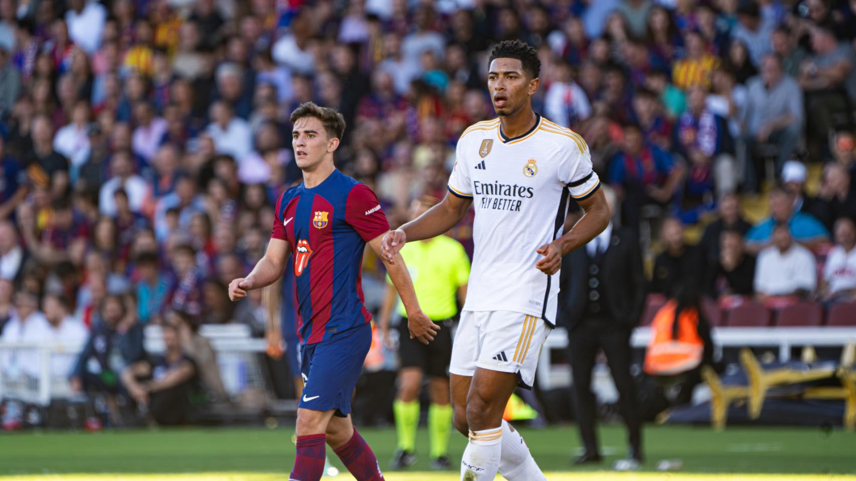 Pablo Gavi y Bellingham en el clásico Barça - Real Madrid