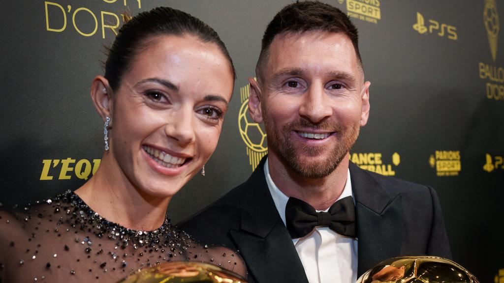 Aitana y Leo Messi, tras ganar el Balón de Oro