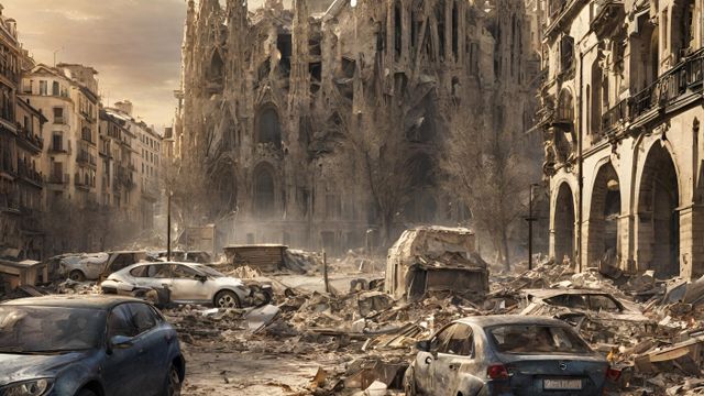 Imagen del fin de Barcelona creada con Inteligencia Artificial