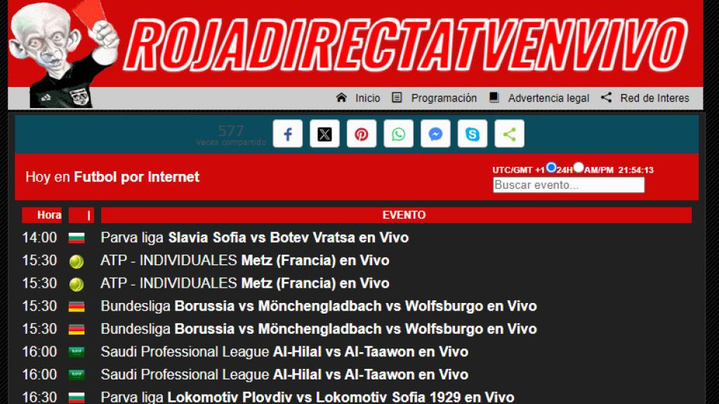 Captura de un filial de Rojadirecta 3