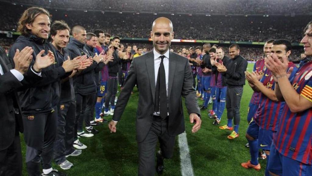 Pep Guardiola, en su despedida como entrenador del Barça