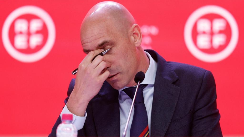 Luis Rubiales, durante una comparecencia con la RFEF