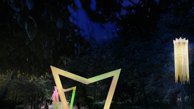 Render de las esculturas iluminadas de Navidad