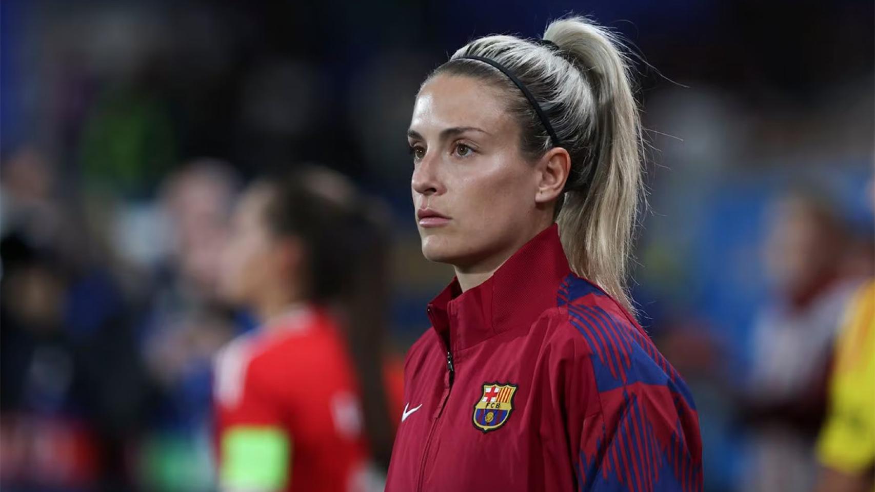 Alexia Putellas, durante un calentamiento con el FC Barcelona