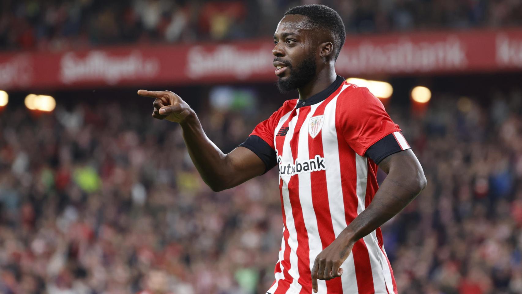 Iñaki Williams celebra el gol anotado ante Osasuna en San Mamés.