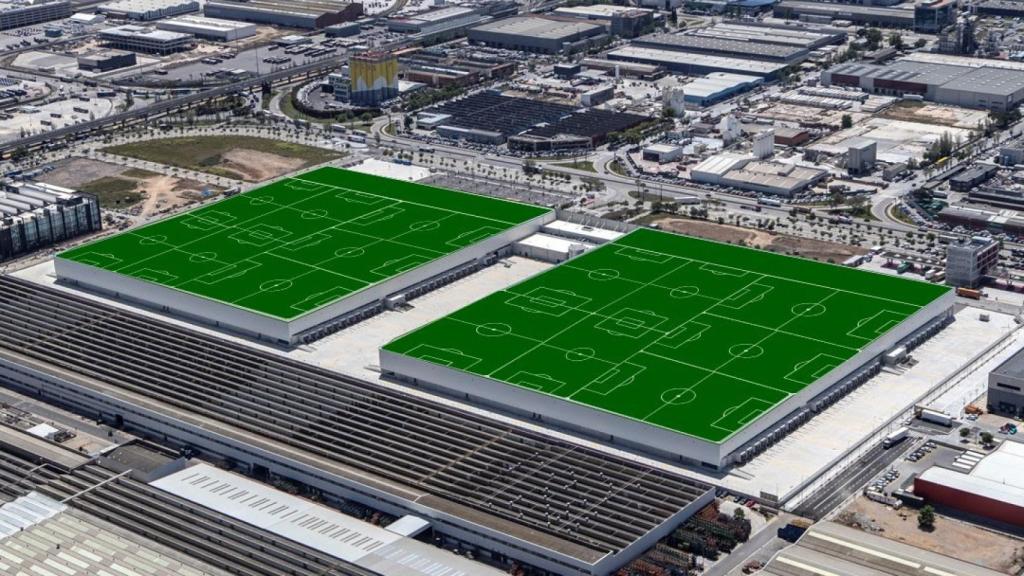 Aspecto de la futura cubierta fotovoltaica de la ZAL del Port