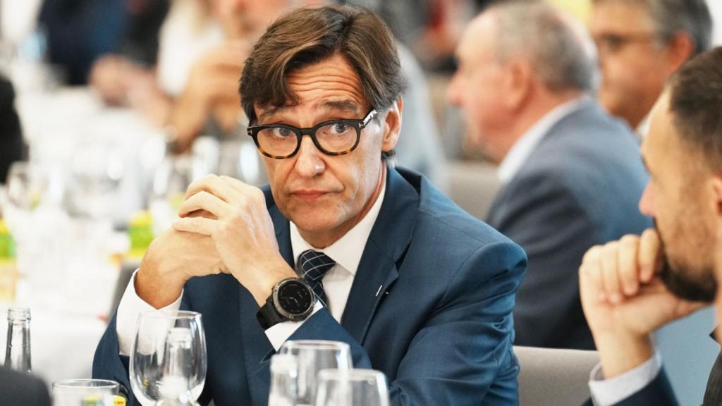 El jefe de la oposición en Cataluña, Salvador Illa, en un acto en Euskadi