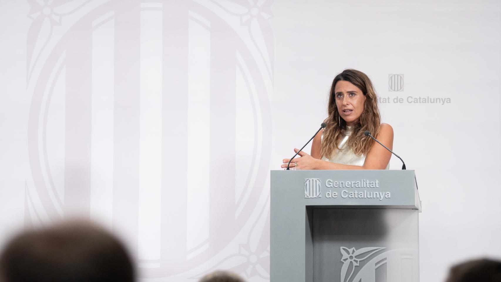 Patrícia Plaja, portavoz del Govern de la Generalitat de Cataluña, en rueda de prensa