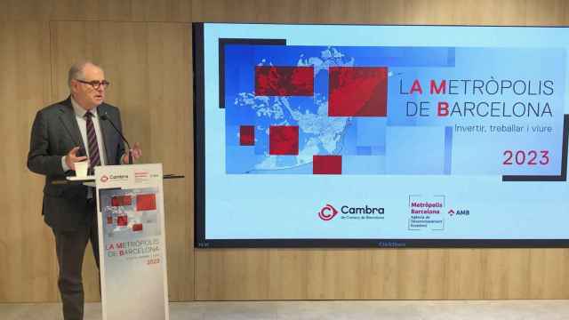 El teniente de alcalde de Economía del Ayuntamiento de Barcelona, Jordi Valls,  en la Cámara de Comercio