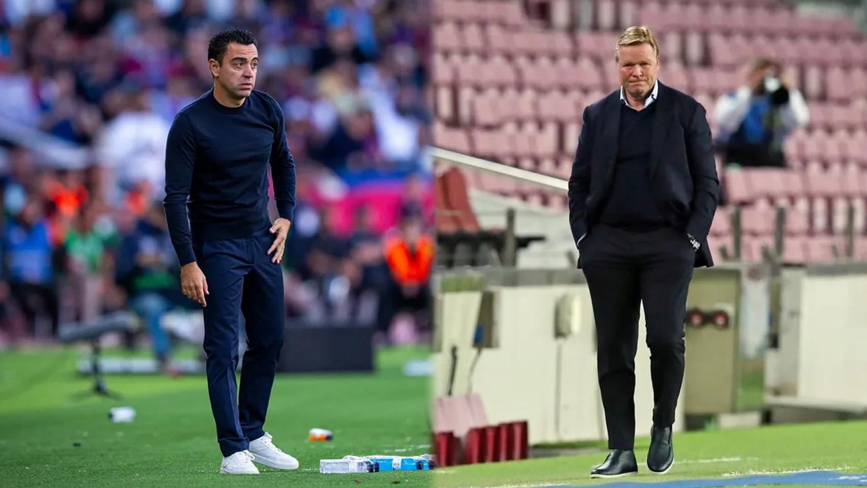 Xavi Hernández y Ronald Koeman, en un fotomontaje