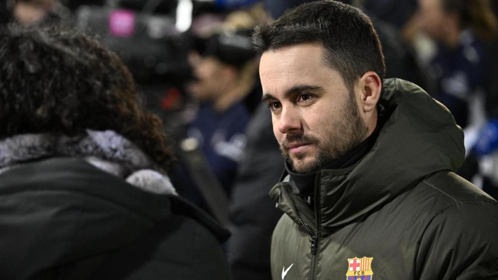 Jonatan Giráldez, durante un partido del Barça Femenino