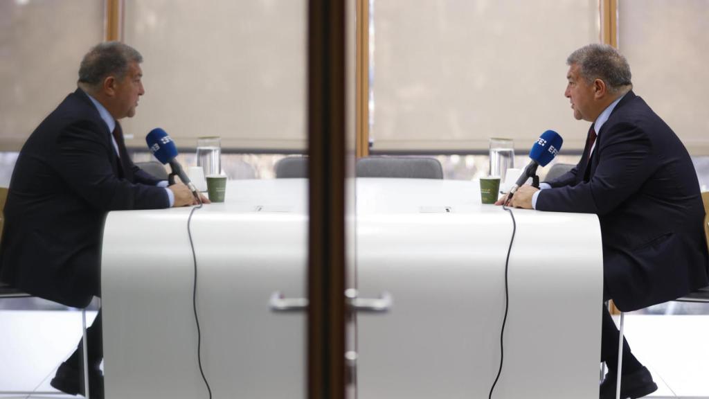 Laporta, durante una entrevista con la Agencia EFE