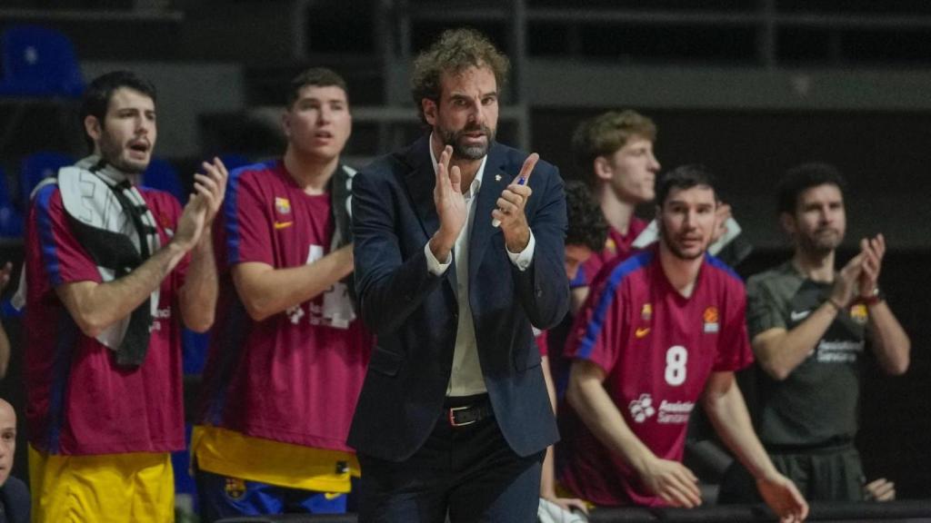 Roger Grimau, durante un partido con el Barça de basket