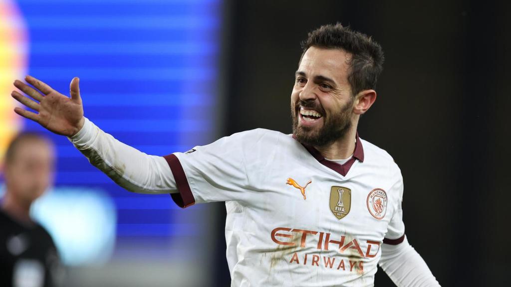 Bernardo Silva, durante un partido con el Manchester City