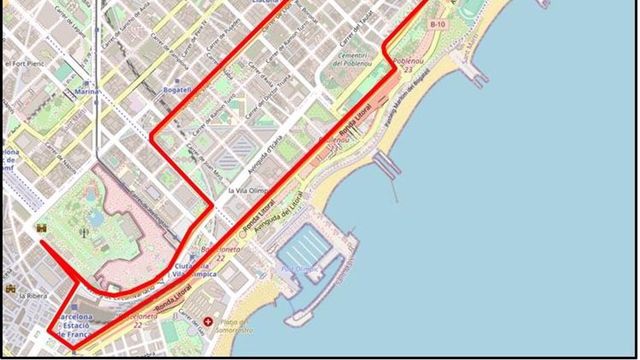 Mapa con las calles que acogerán el recorrido de La Cursa dels Nassos
