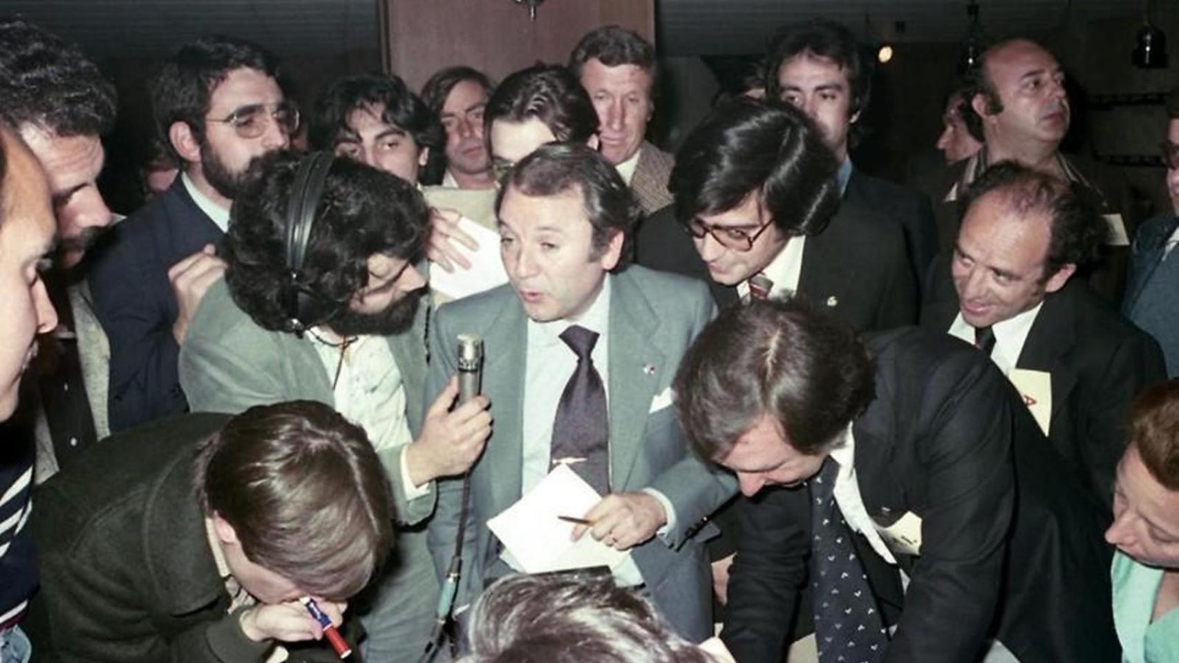 Josep Lluís Núñez, tras su victoria en las elecciones presidenciales del Barça de 1978